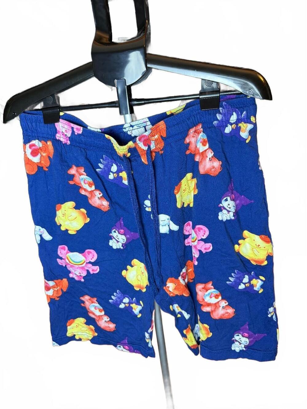 Care Bears Blue Pajama sleep lounge Shorts unisex sz L large all over print